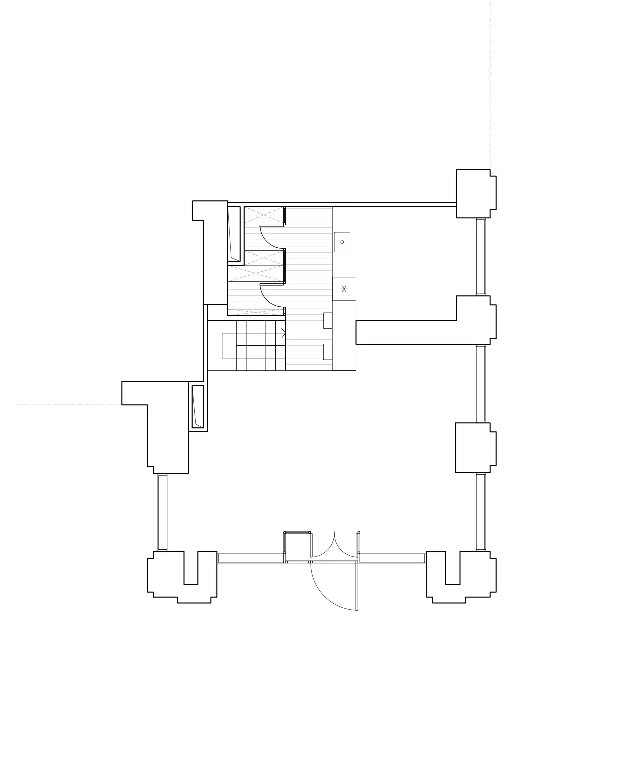План небольшого помещения с дверью, окном и шкафом.