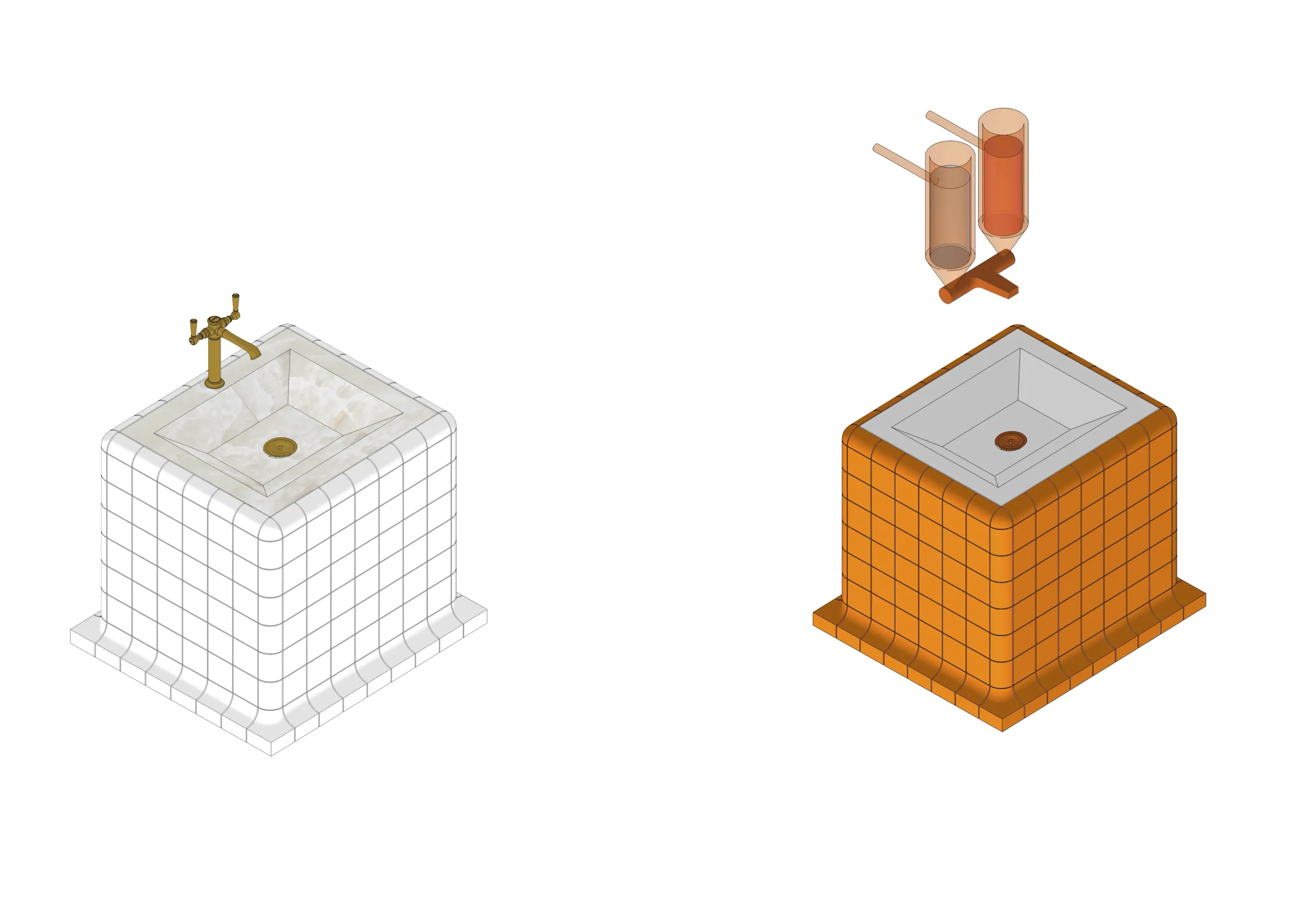 Трёхмерная визуализация двух вариантов раковины.